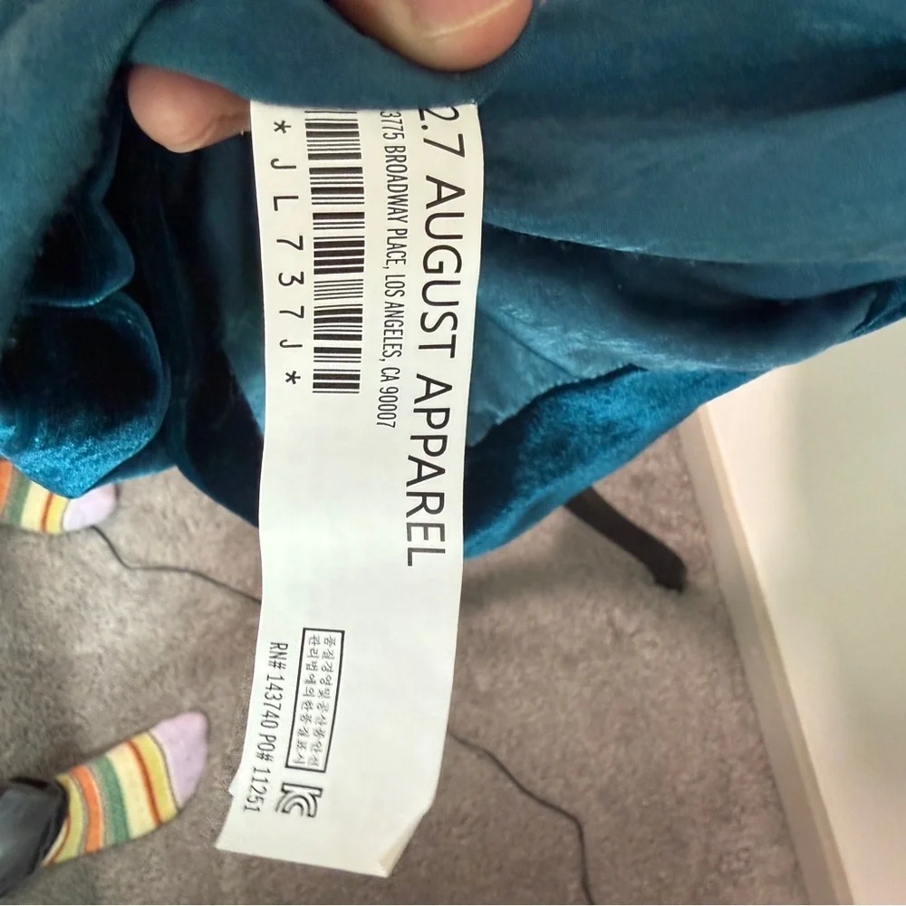 Anthropologie Endless Rose Teal Velvet Blazer Small | Quiet Luxury